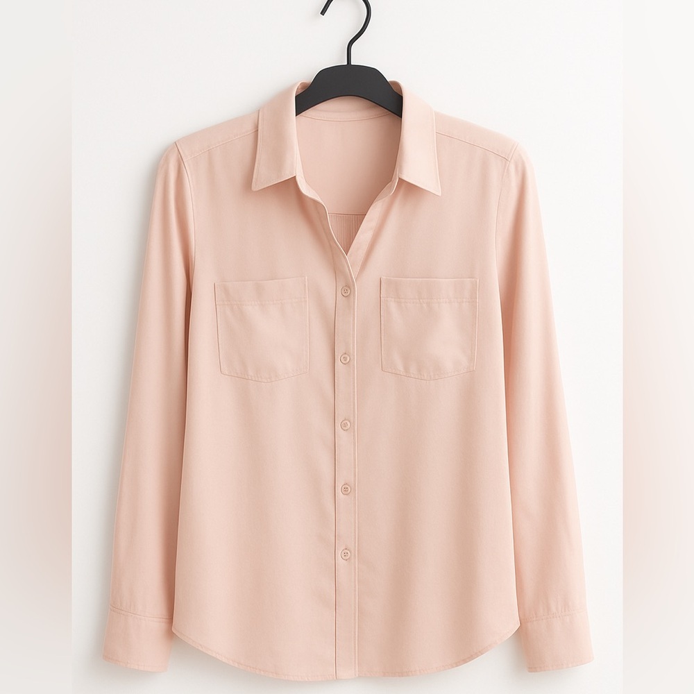 Maurice's Long‎ Sleeve Button Down Blush Pink Xs